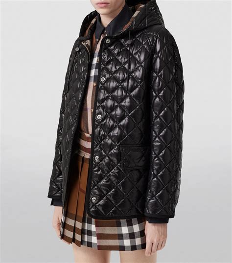 burberry diamond quilted midlength hooded coat|Burberry diamond quilted thermoregulated jacket.